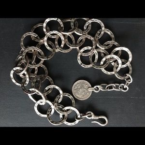 Textured Silver Chain Link Bracelet